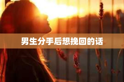 男生分手后想挽回的话