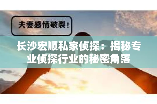 长沙宏顺私家侦探：揭秘专业侦探行业的秘密角落