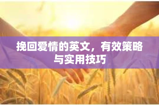 挽回爱情的英文，有效策略与实用技巧